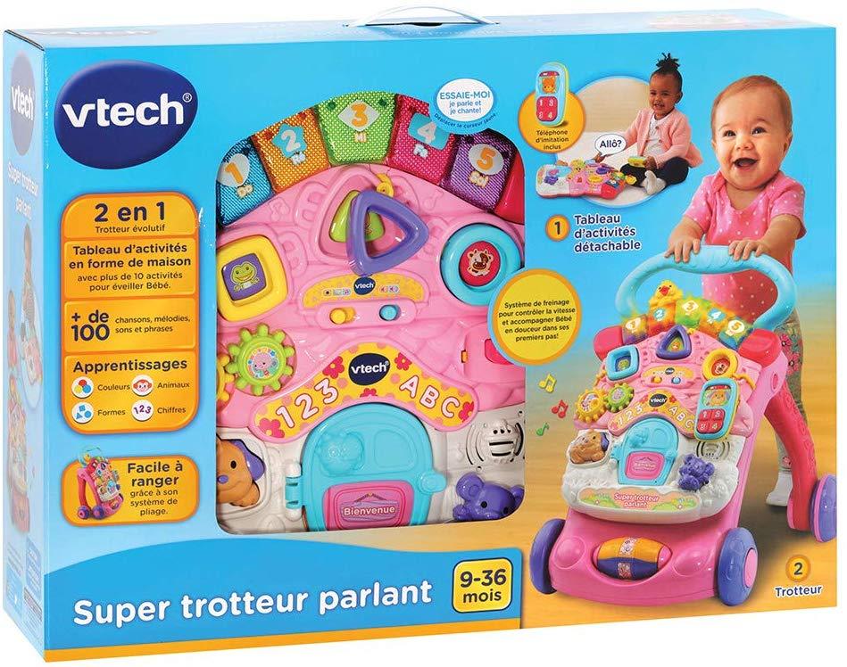 Vtech baby - super trotteur parlant 2 en 1 orange, jouets 1er age