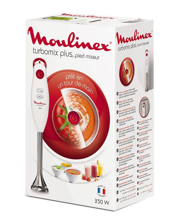 Moulinex DD1211 Mixeur Plongeant Turbomix+ 350 ml Plastique Blanc :  : Cuisine et Maison