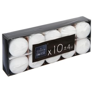BOUGIE DECORATIVE RONDE SET DE 10PCS -BLANCHE - 103163