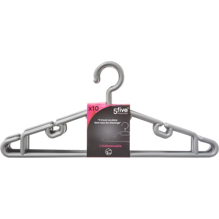 Cintres en plastique set de 10pcs- GRIS-151546A