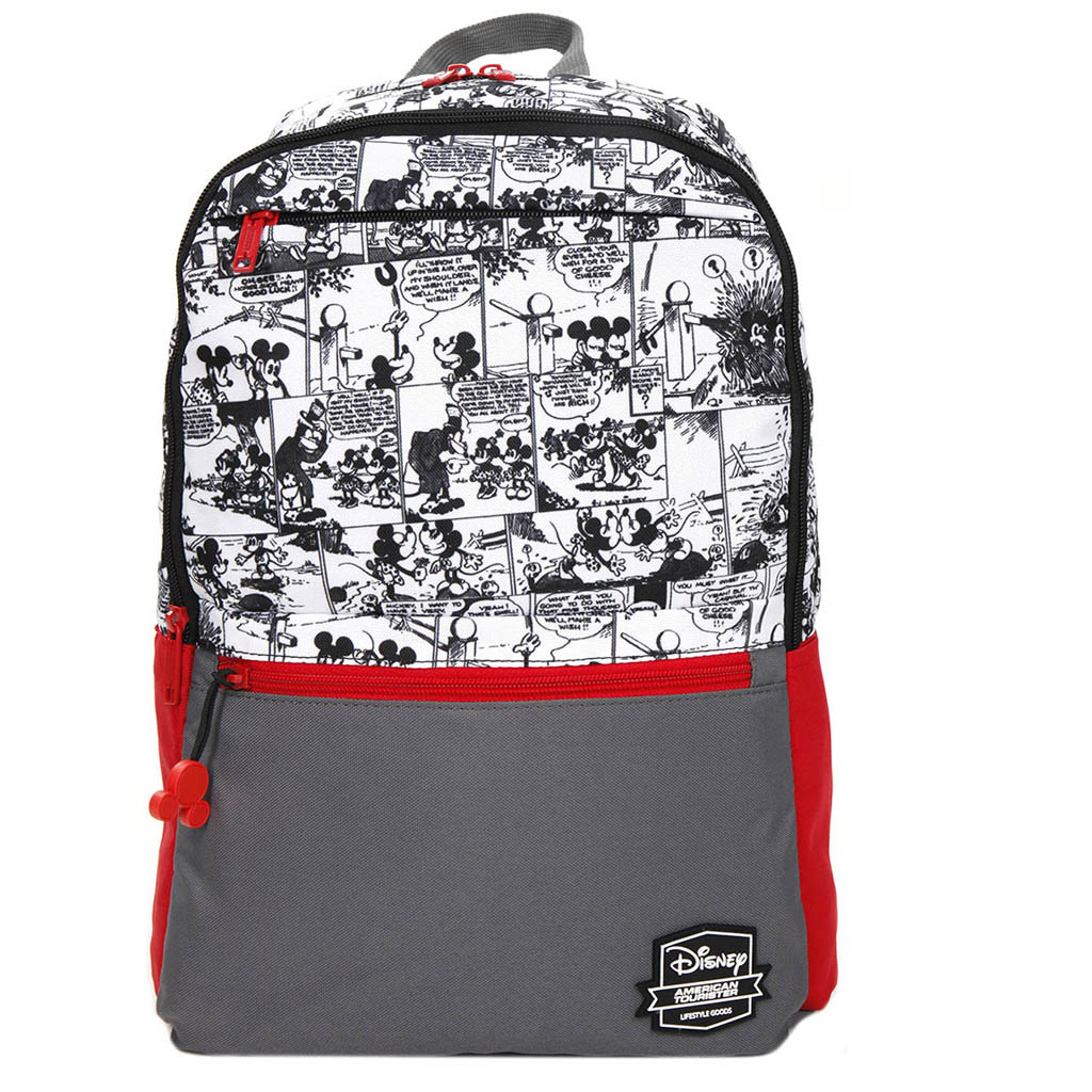 SAC A DOS AMERICAN TOURISTER 15.6"- MICKEY COMIQUE -ROUGE/GRIS -120045