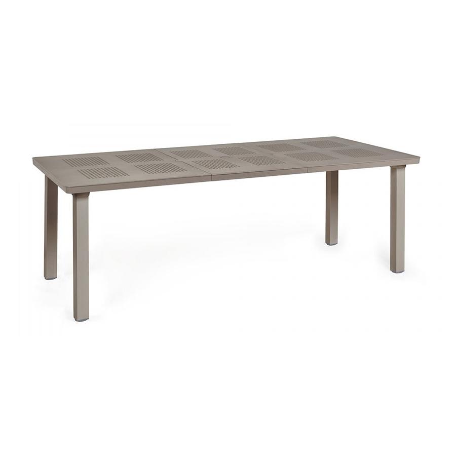 Table extensible-160-x220x100x74cm-mod libeccio plateau pied aluminons col taupe