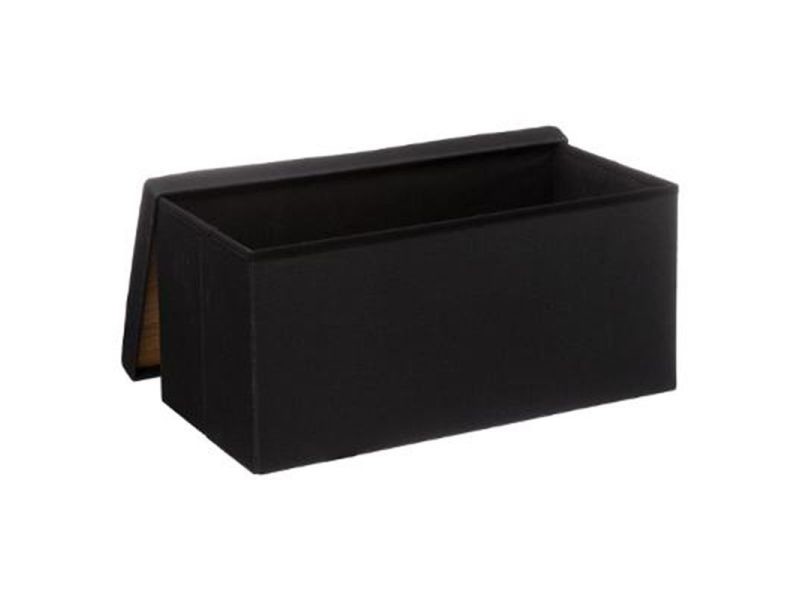 Chaise coffre de rangement pliable double-76x37x37cm-noir-167847B - Image 2