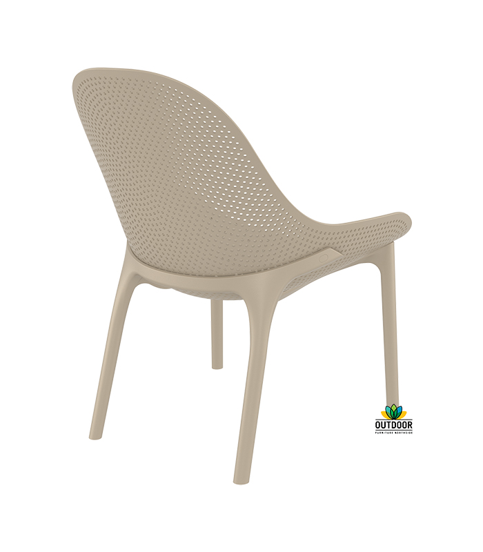 FAUTEUIL LOUNGE POUR EXTERIEUR ET INTERIEUR - TAUPE - MOD SKY - Image 4