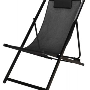 CHAISE LONGUE PLIANTE CHILIENNE EN TISSU Noir