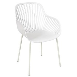 Fauteuil outdoor Ibiza blanc-L. 54 x P. 53 x H. 84 cm