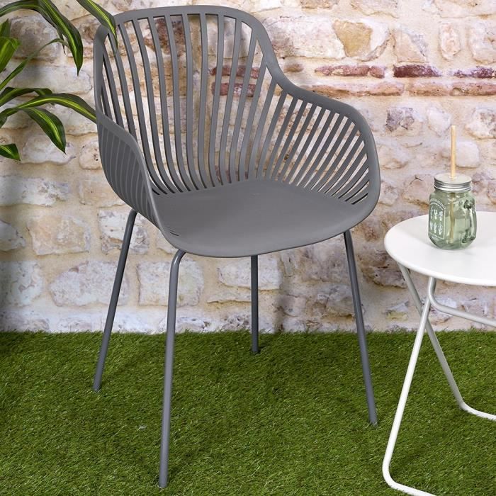 Fauteuil outdoor Ibiza gris-L. 54 x P. 53 x H. 84 cm - Image 4