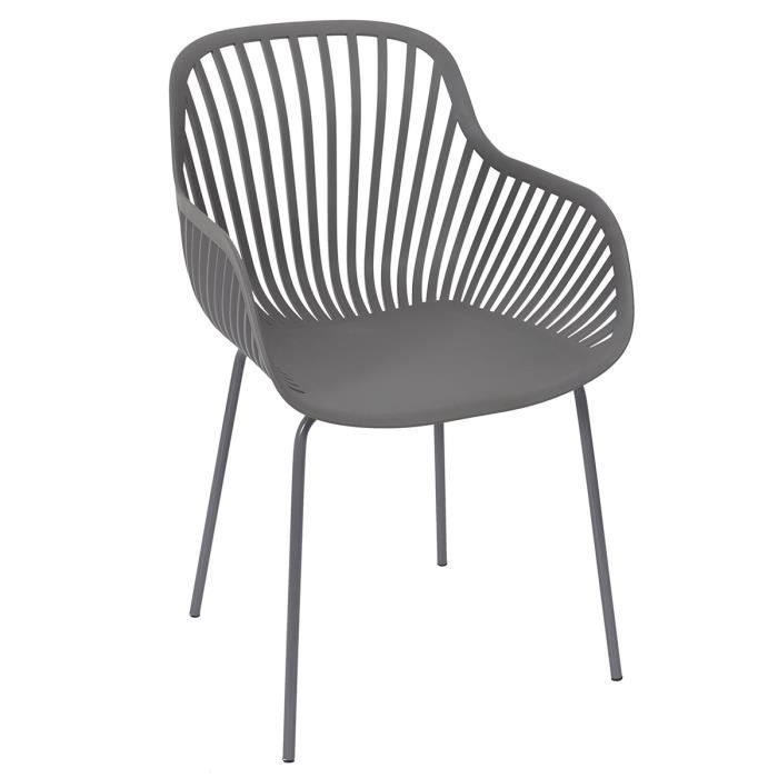 Fauteuil outdoor Ibiza gris-L. 54 x P. 53 x H. 84 cm