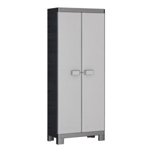 Armoire Haute Logico Noir-Gris Clair-Plastique-65 x 45 x 182 cm