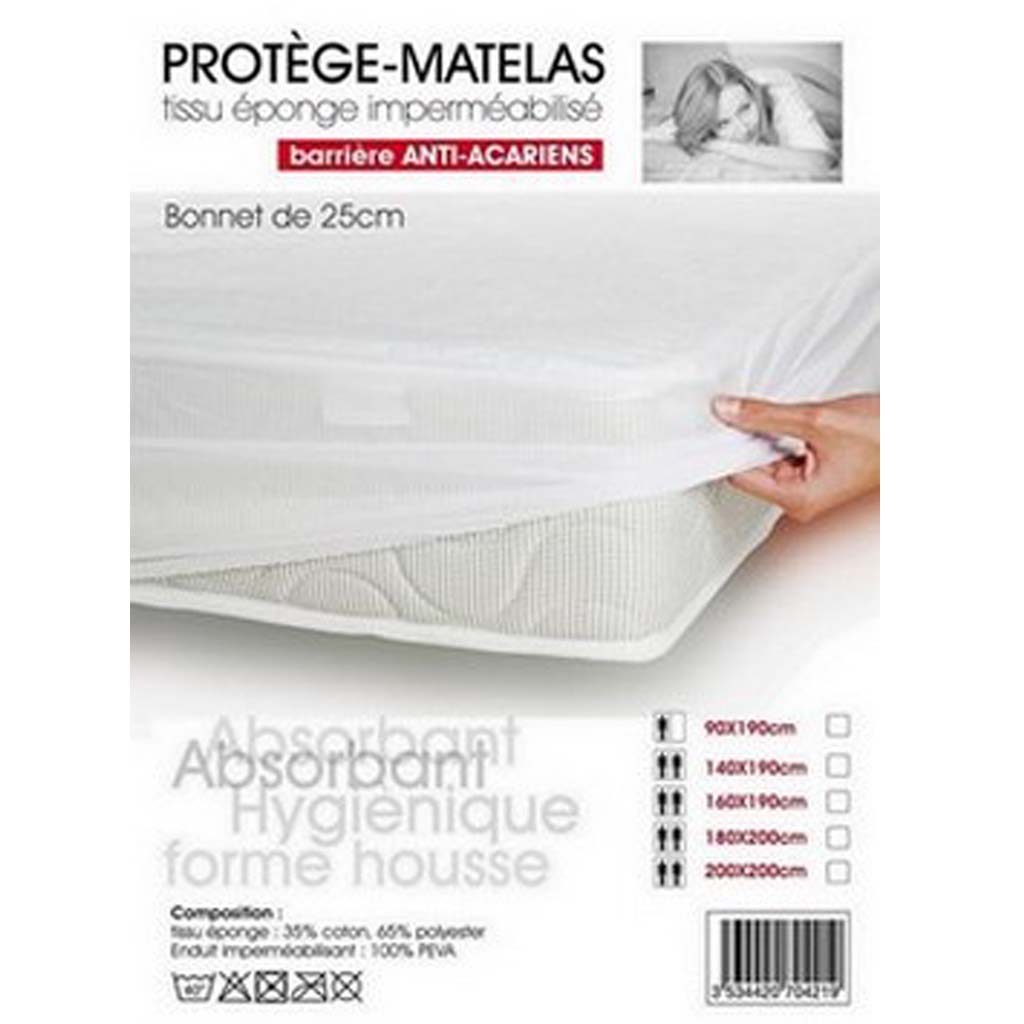 Protège Matelas 180x200 Imperméable - Hygiènique - pour Matelas de 13 à 35  cm de Hauteur - Absorbant et Respirant - Barrière anti-Acariens