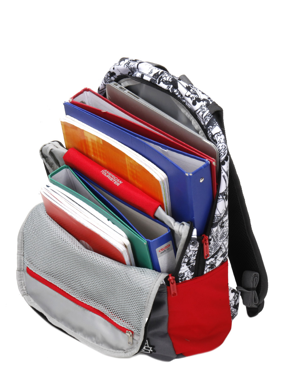 SAC A DOS AMERICAN TOURISTER 15.6"- MICKEY COMIQUE -ROUGE/GRIS -120045 - Image 2