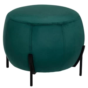 Pouf "Calabaza" vert en velours