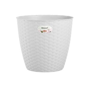 Pot de fleur en plastique-24cm-natural blanc