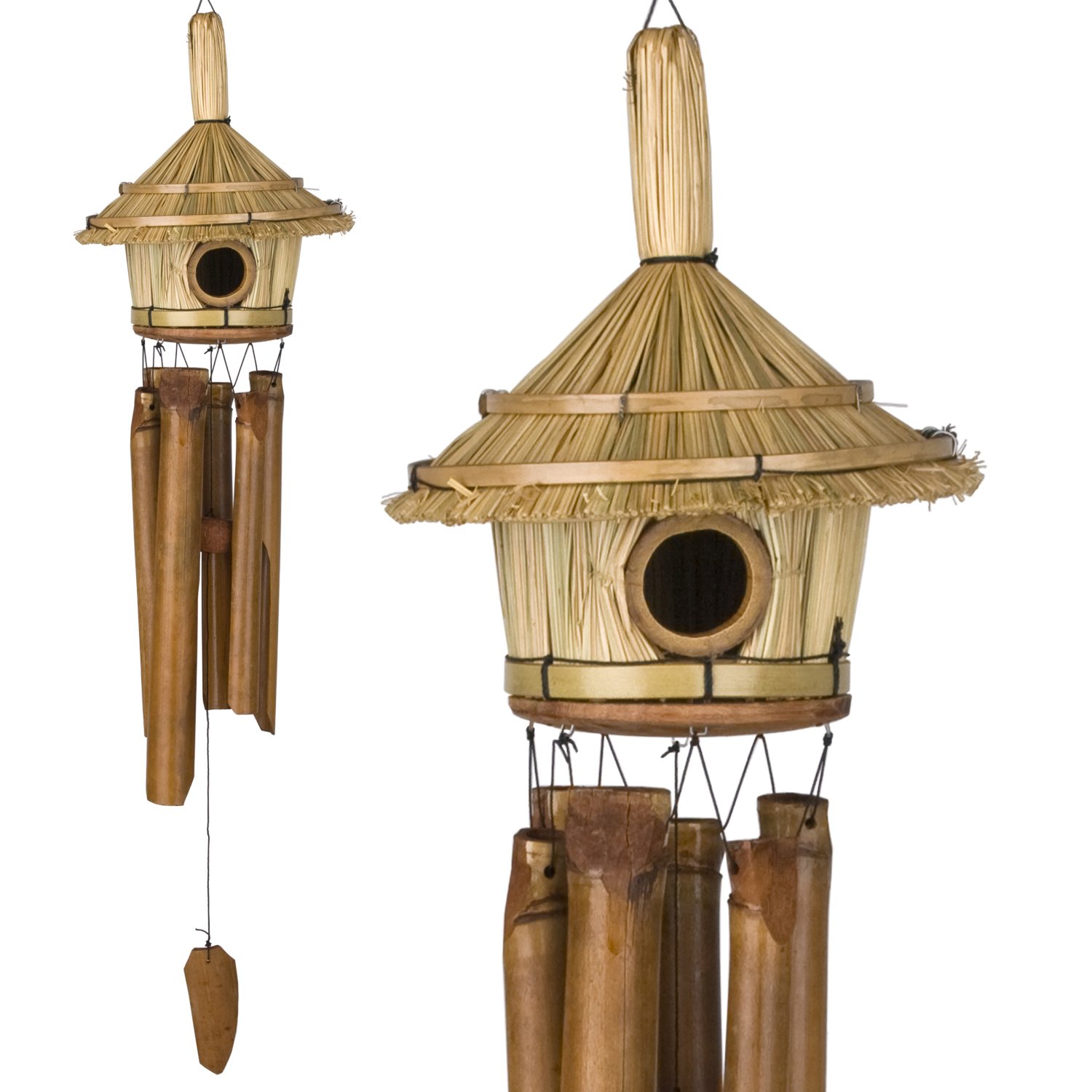 Carillon à Vent En Bambou CIM - 103cm - Son Apaisant - Décoration Jardin Ou Intérieur
