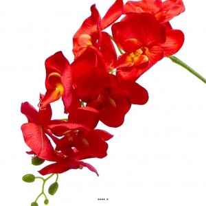 FLEUR ARTIFICIELLE ORCHIDEE - 12BOUTONS ROUGE