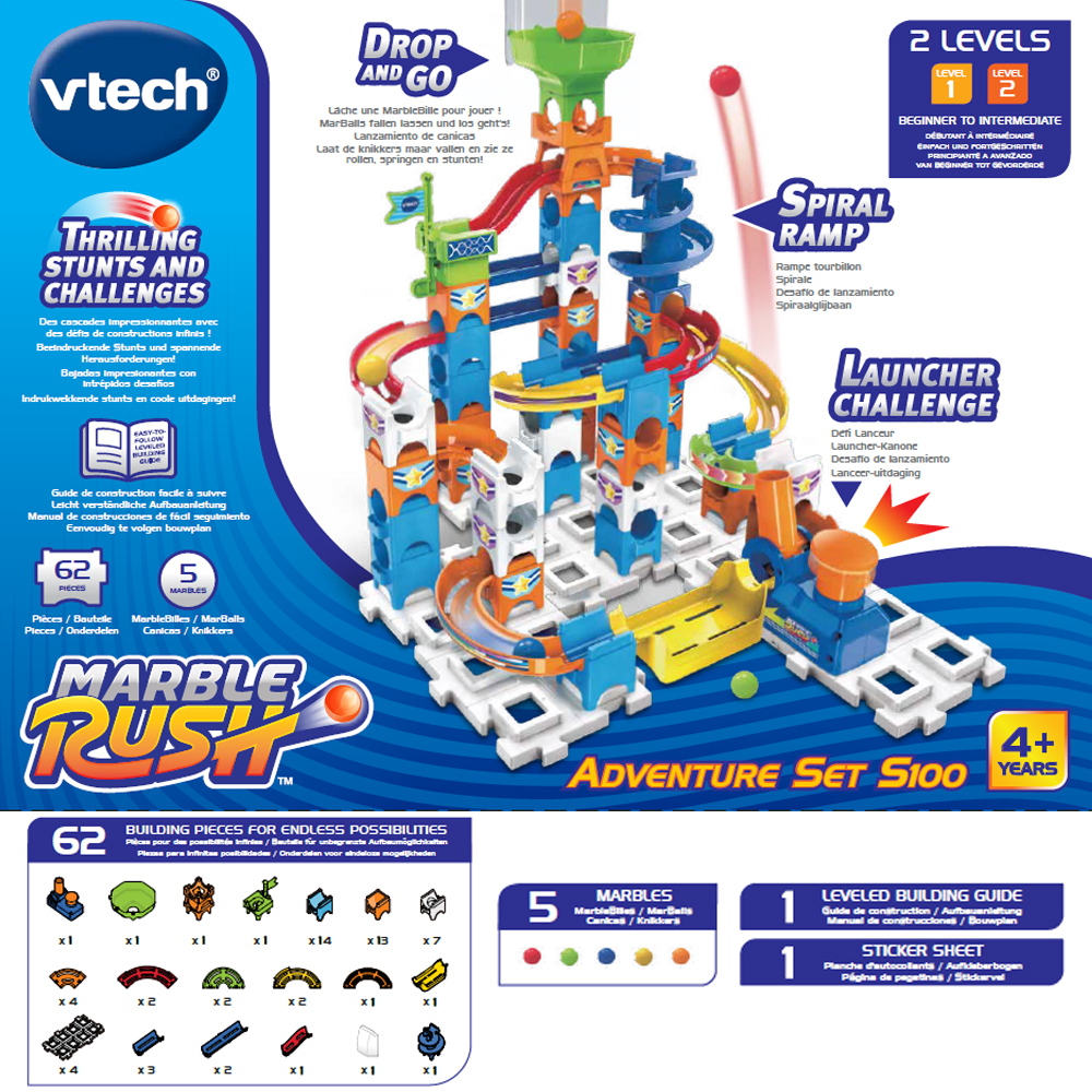 VTech- Circuit à billes enfant - Marble Rush - Racing Set Electronic M200E