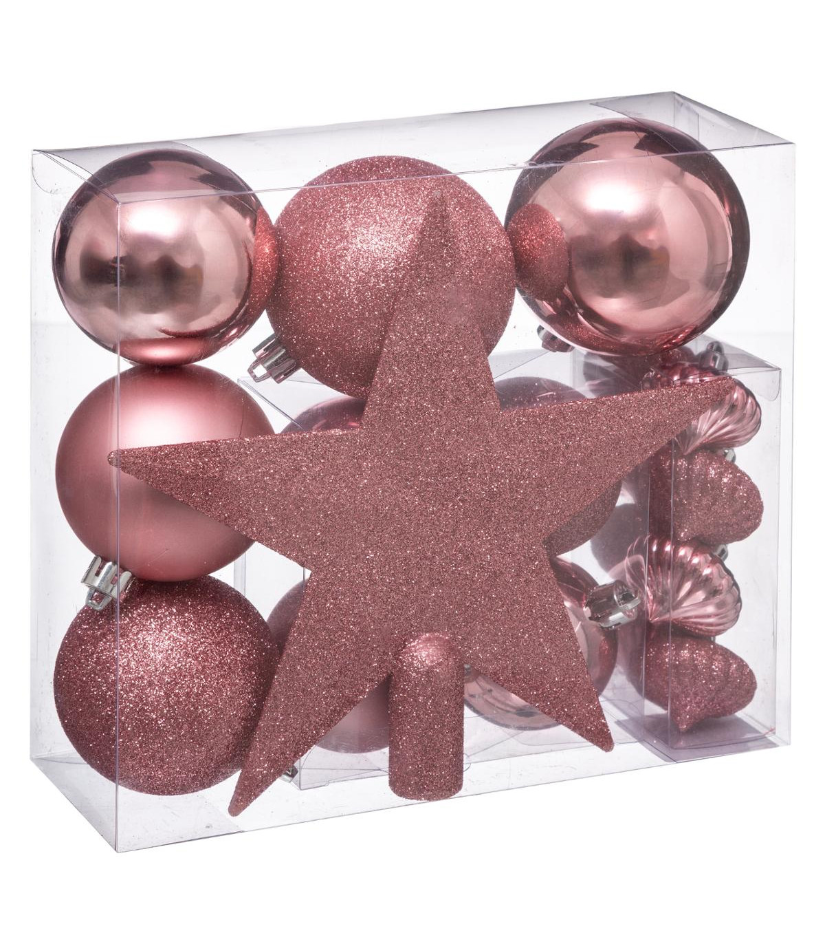 Accessoires deco noël-18pcs-formes-rose