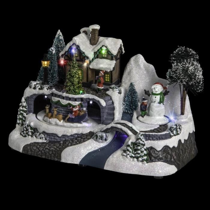 VILLAGE DE NOEL LUMINEUX ANIME INTERIEUR
