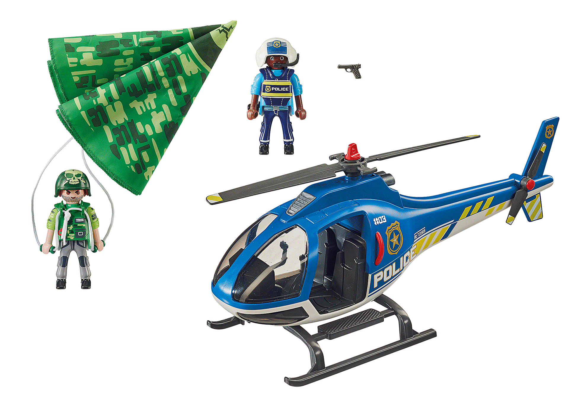 Hélicoptère De Police Tachan Heroes - échelle 1:12 Avec Lumières Et Sons - Jouet Enfant 3 Ans Et Plus