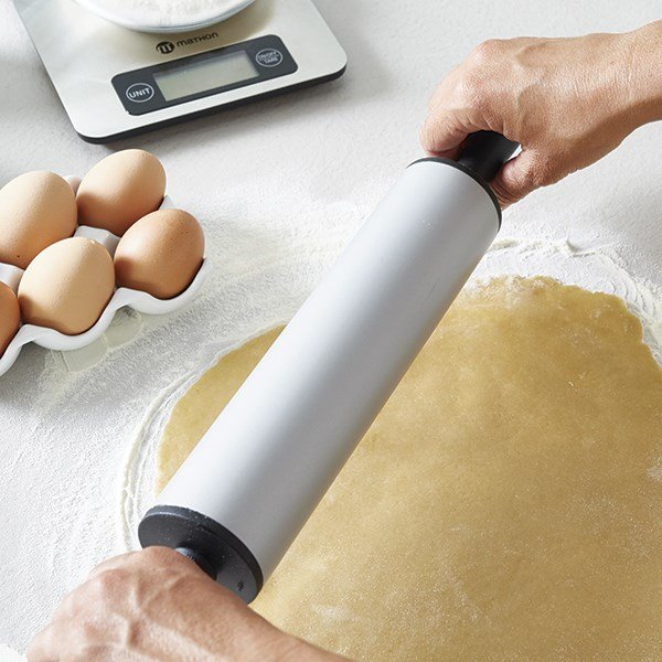 Rouleau à Pâtisserie En Silicone Et Acier Inoxydable - Sans Poignées, Effet Anti-adhésif - Pour Fondant, Pâte