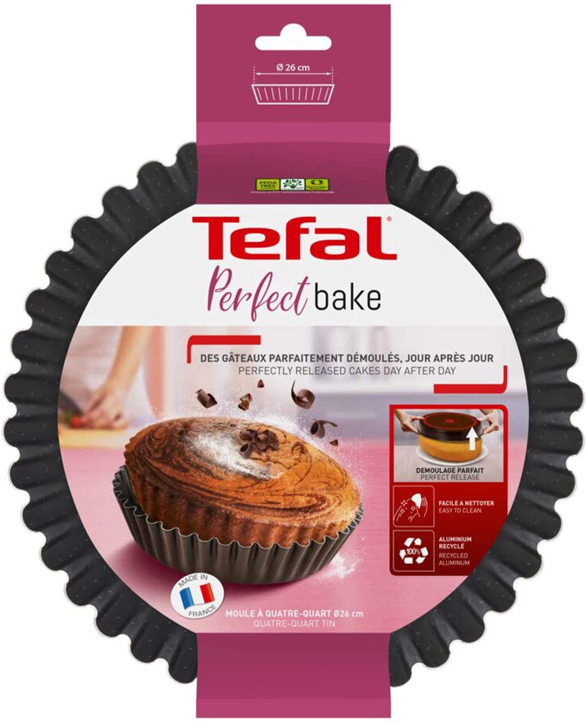 Moule à tarte Perfect Bake 30 cm - Tefal - Noir - Aluminium - Plat / moule  - Achat & prix