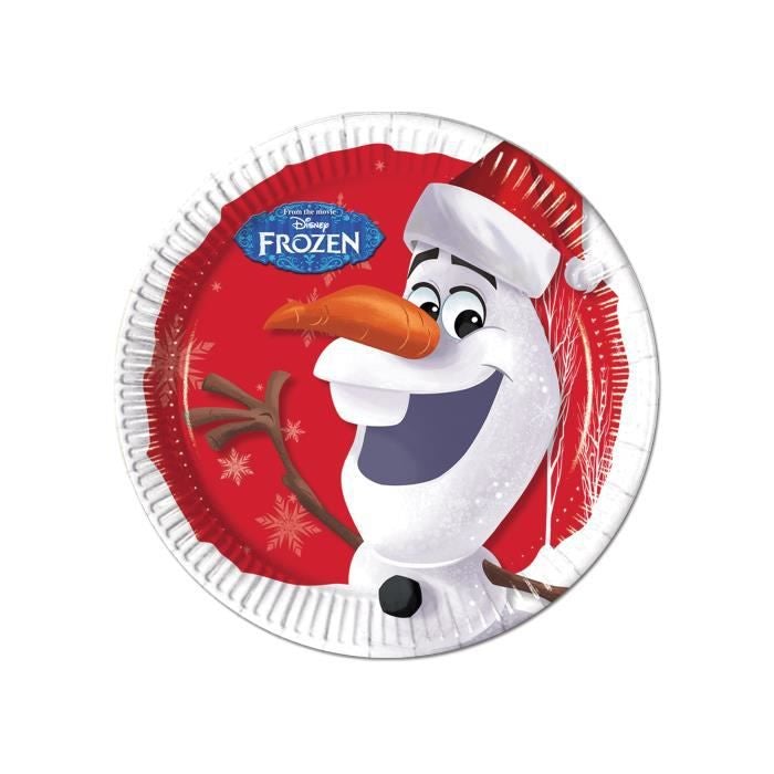 Assiette jetable en carton-23cm-set de- 8pcs -frozen Olaf – Orca