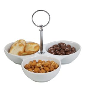 PLAT APPERITIF EN PORCELAINE 3 COMPARTIMENTS