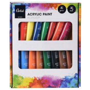Peinture acrylique en tube-36ml x16pc