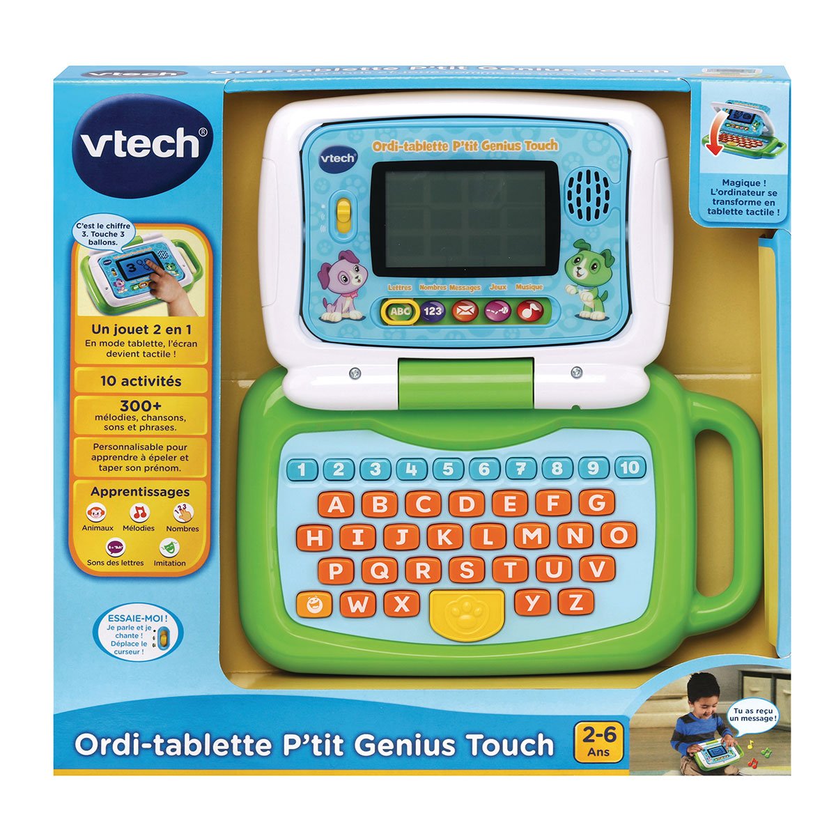 Vtech ordi-tablette petit Genius touch-bleu-2-6ans-vtech 80-600905 – Orca