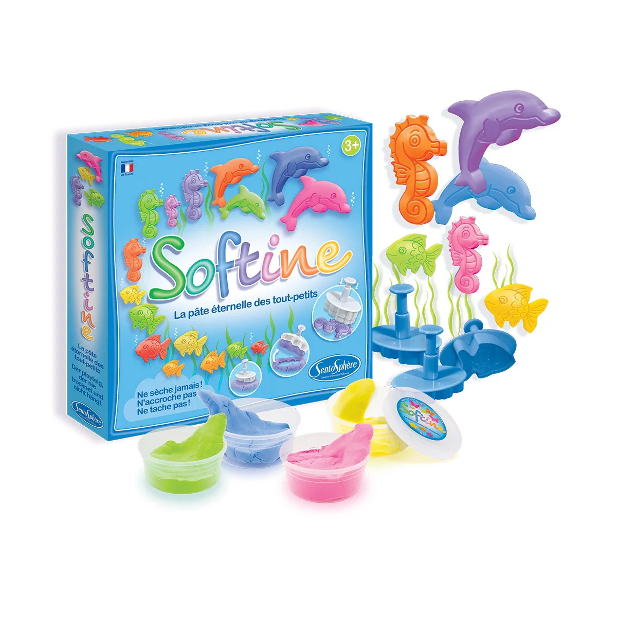Pate a modeler moules softine animaux marins+3ans – Orca
