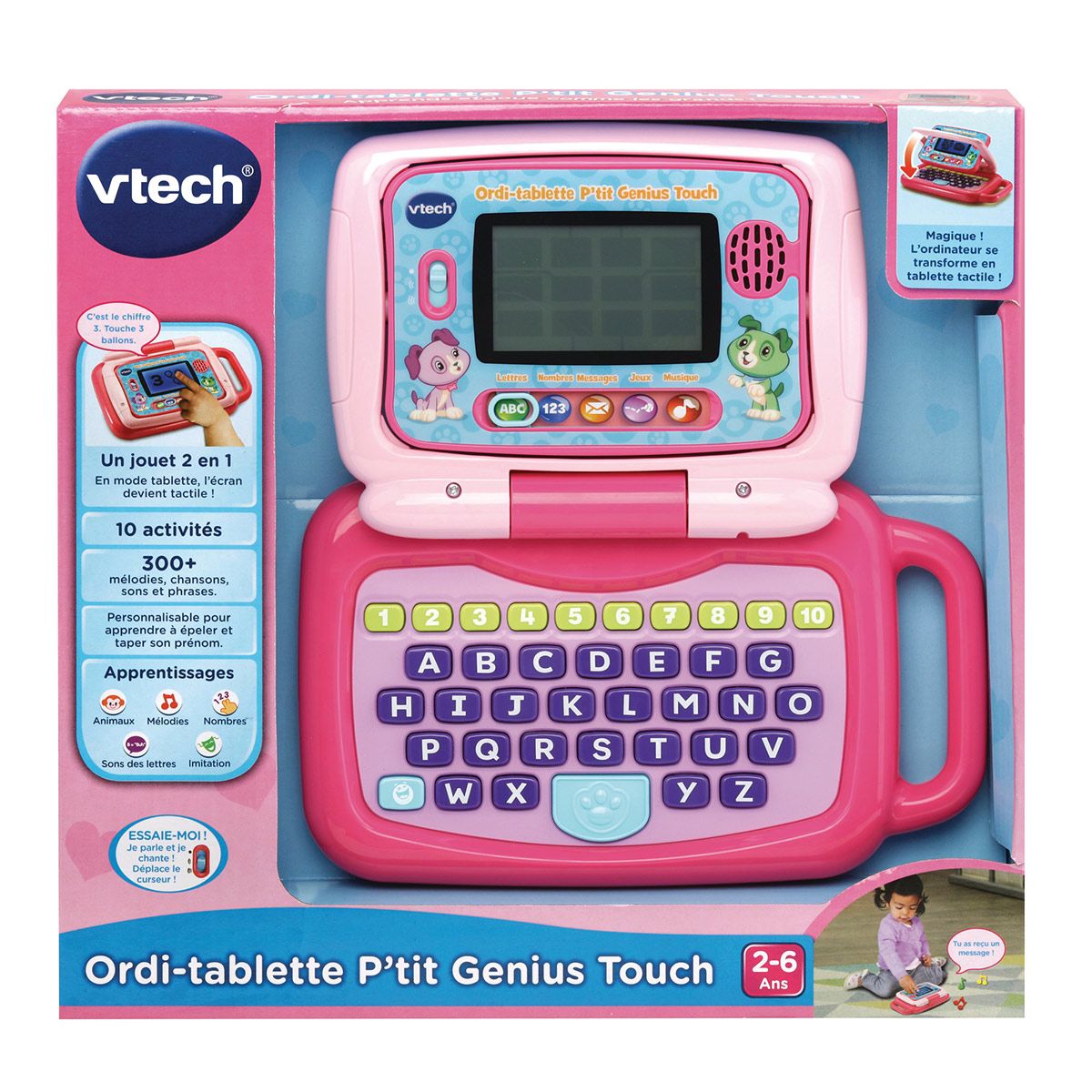 Vtech - Ordinateur enfant VTECH Ordi-tablette P'tit Genius Touch vert