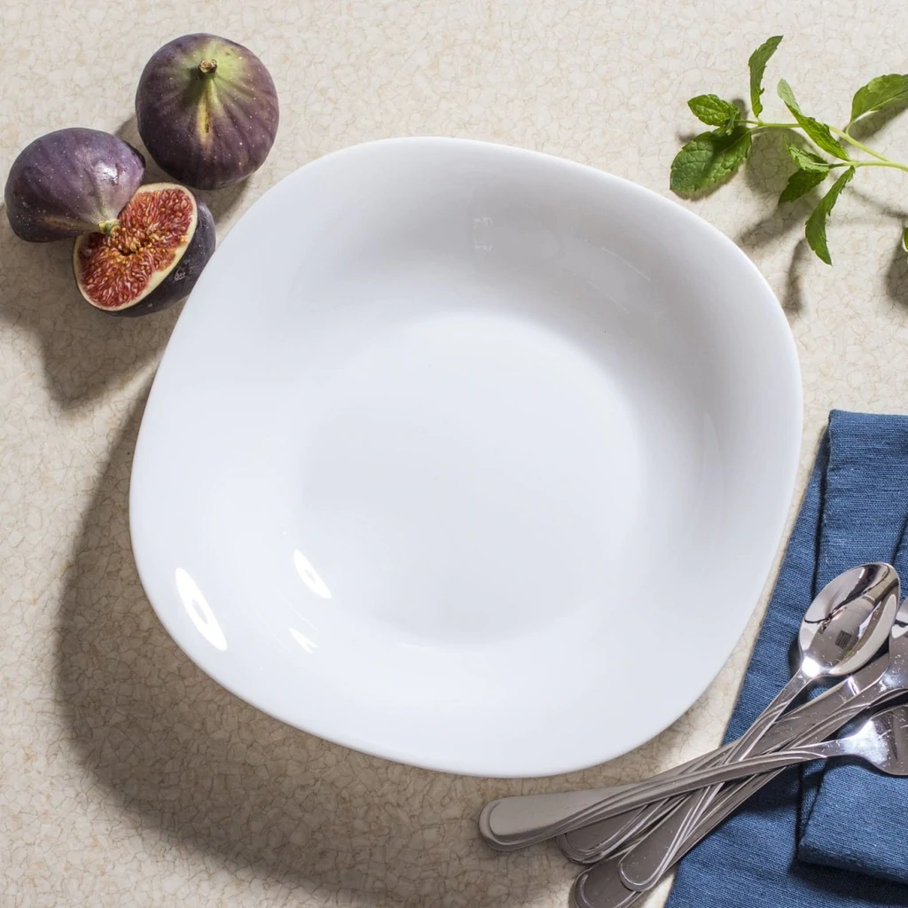 Assiette creuse bormioli carree-22,5×22,5cm-parma-blanche – Orca