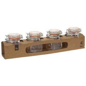 Pot a provision en verre set de-4pcs-90ml