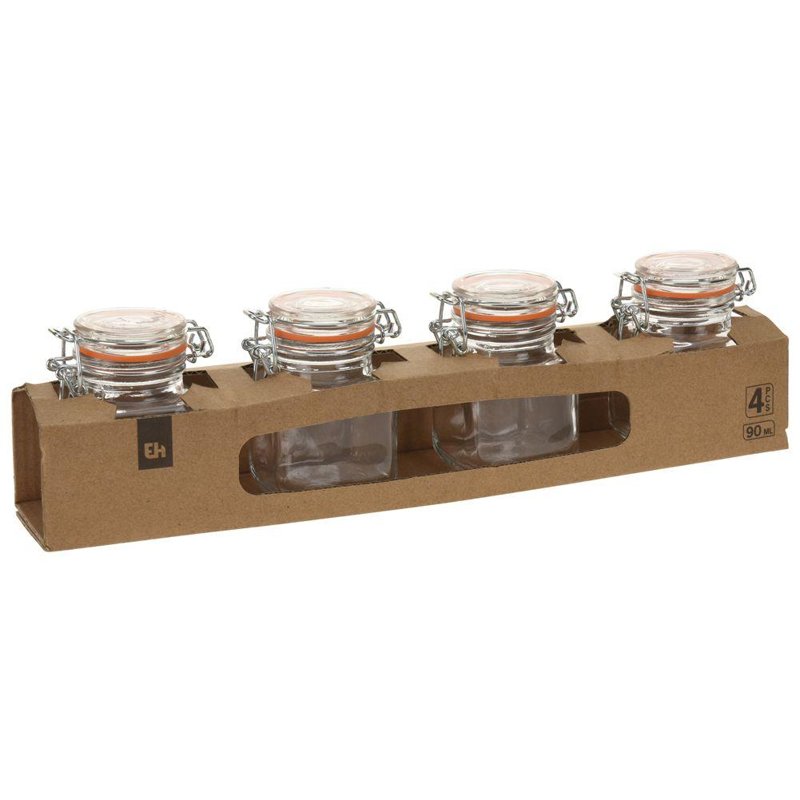 Pot a provision en verre set de-4pcs-90ml