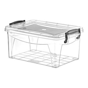 Bac de rangement en plastique transparent-5L