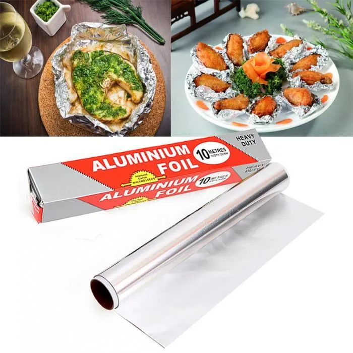 BIVGOCLS-2PCS 30cm x 10m Papier Aluminium Cuisine,Film Alimentaire  Professionnel,Bobine Film Alimentaire Étirable - Cdiscount Au quotidien