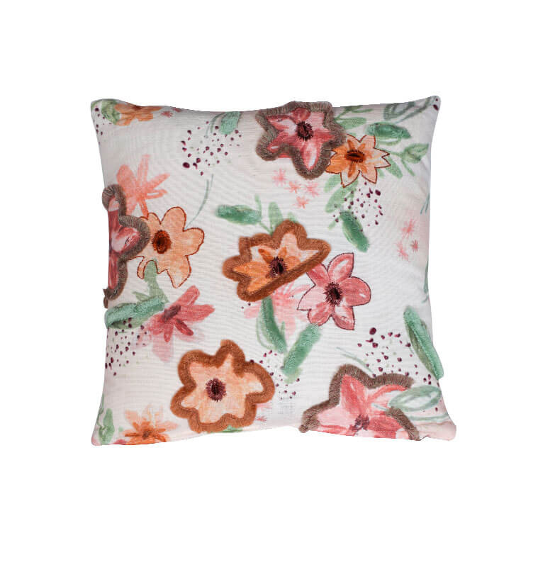 Coussin Décoratif en Coton à Motif de Fleurs Mul…