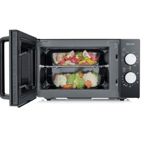 MICRO-ONDE-20L AVEC FOND CERAMIQUE ET FONCTION GRIL-NOIR