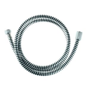 Flexible de douche-200cm-en plastique-noir-chrome-3108103