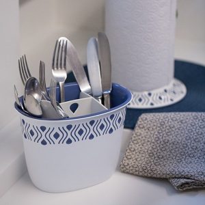 PORTE COUVERTS EN PLASTIQUE-TOSCA BLANC/BLEU