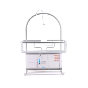 Serviteur de douche en aluminium chrome-2 niveaux-49.5x28x12.5cm