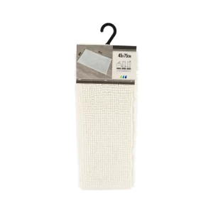 Tapis de sdb-45x75cm-en microfibre chenille-blanc