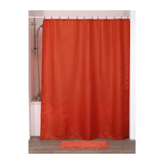 RIDEAU DE DOUCHE POLYESTER-180X200CM-ORANGE