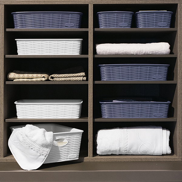 Panier en plastique-25x19.5x10cm-elegance-gris – Image 2