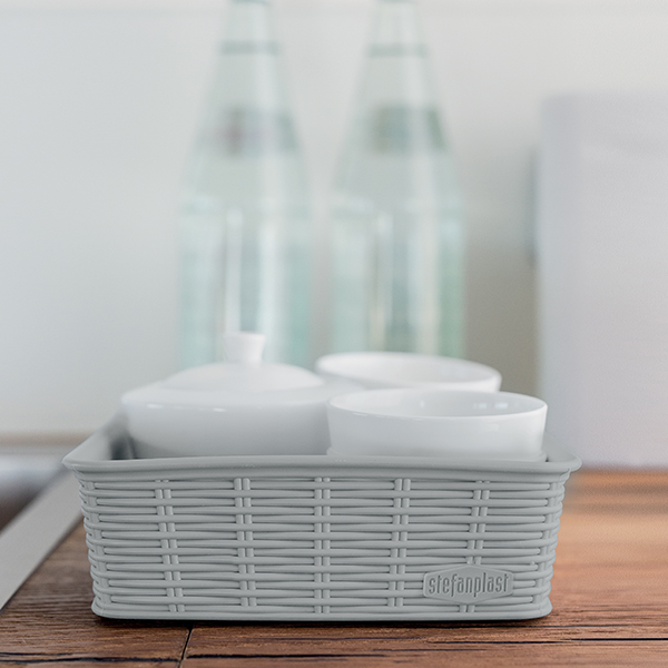 Panier en plastique-25x19.5x10cm-elegance-gris – Image 3