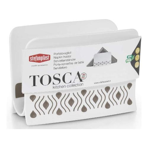 PORTE SERVIETTE DE TABLE EN PLASTIQUE-TAUPE BLANC-TOSCA – Image 2