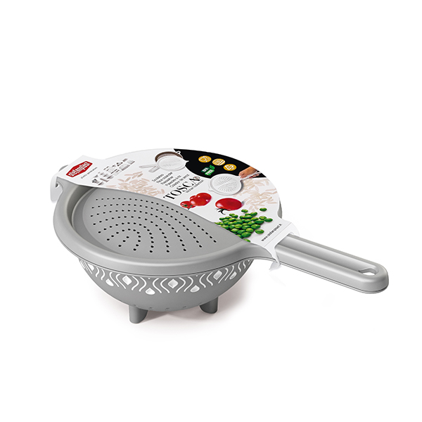 PASSOIRE A RIZ EN PLASTIQUE-22X11CM-TOSCA -GRIS BLANC