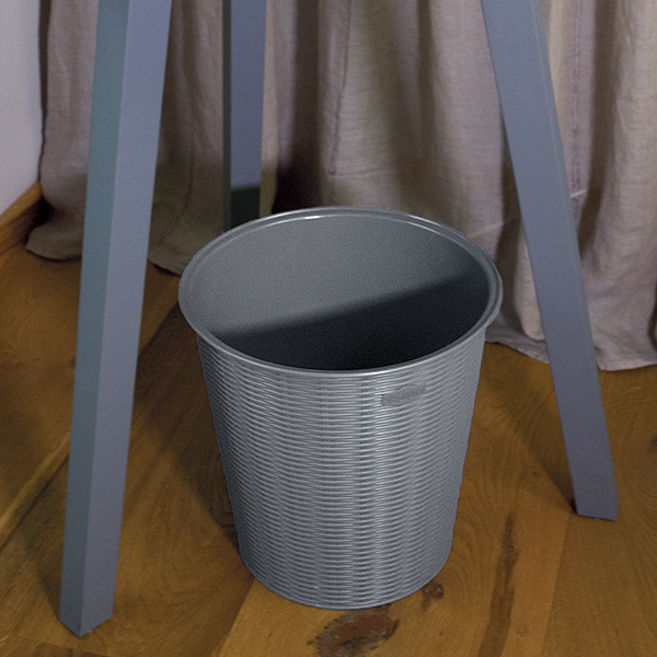 Corbeille a papier en plastique-10L-28x26.5cm-elegance-gris – Image 2