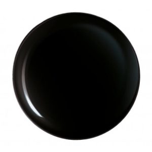 Assiette plate ronde luminarc en verre-27cm-diwali-noir