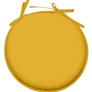 Galette de chaise-40cm-ronde Nelson-jaune